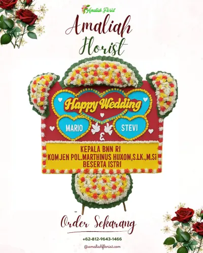 Karangan Papan Bunga Pernikahan di Mekarmukti